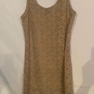 Beige see-through tank top